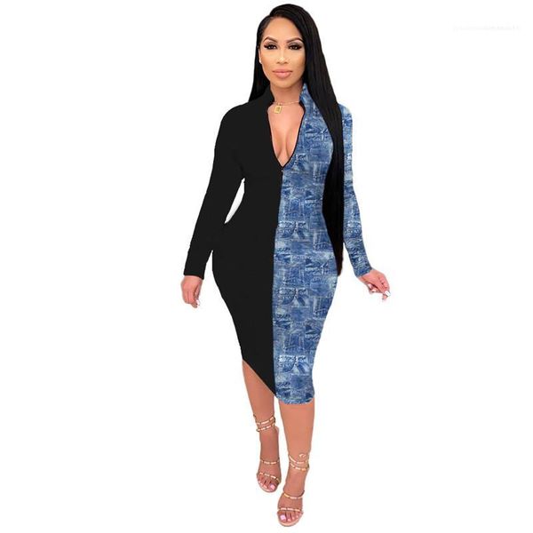 

bydcon dresses slim designer womens long sleee panelled womens casual dresses fashion v neck ladies, Black;gray