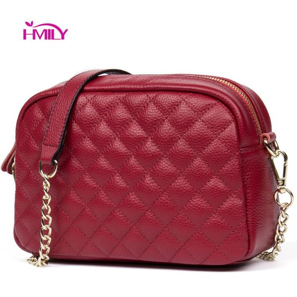 

hmily designer women messenger bags genuine leather diamond lattice small casual ladies cowhide shoulder crossbody bag