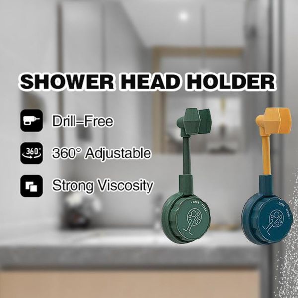 

3 pcs shower head holders hook adjustable wall mounted holder for hand held shower head no-punching racks hooks suitable