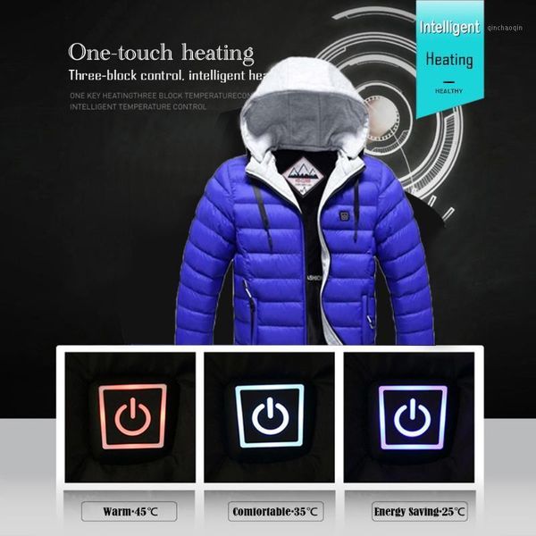 

outdoor t-shirts men's usb charging heated cotton suit jacket 2 colors size m-4xl battery 5v/2a winter zipper waistcoat fishing work1, Gray;blue