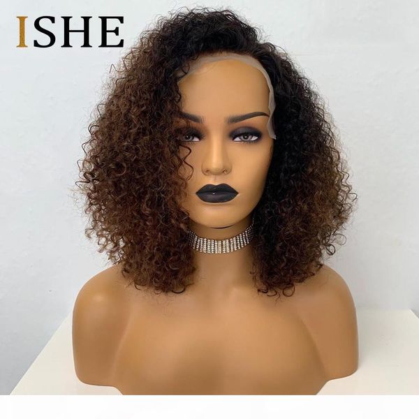 

afro kinky curly wig ombre blonde 13x6 lace front human hair wigs pre plucked colored human hair wigs for women black remy ishe