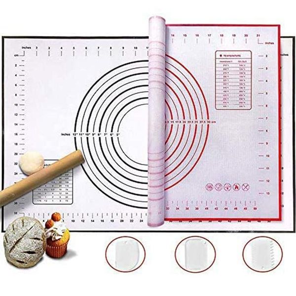 

Large Size Silicone Baking Mat Pizza Dough Maker Pastry Nonstick Kneading Dough Mat Kitchen Cooking Bakeware Pad Pastry 2021
