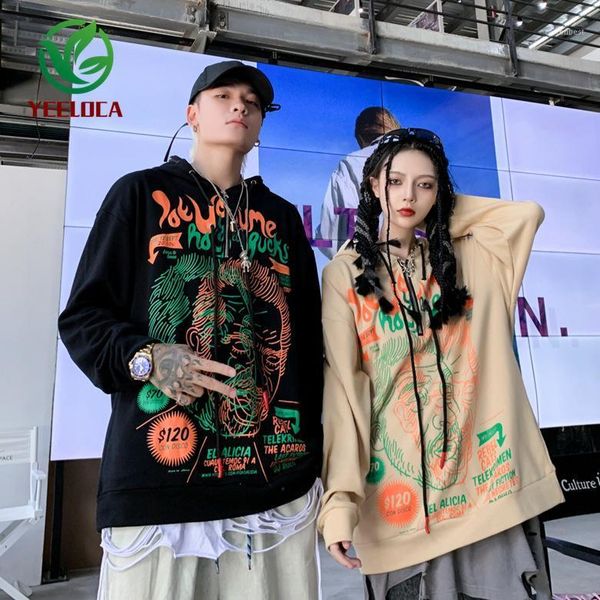 

men's hoodies & sweatshirts 2021 style for autumn and winter abstract double head loose lazy oversize couple's drop-shoulder hoodi, Black