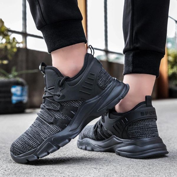 

2020, перевозка груза падения мужской обуви защитной стали toe против smashing безопасности мужчину проколов спецобувь безопасности, Black