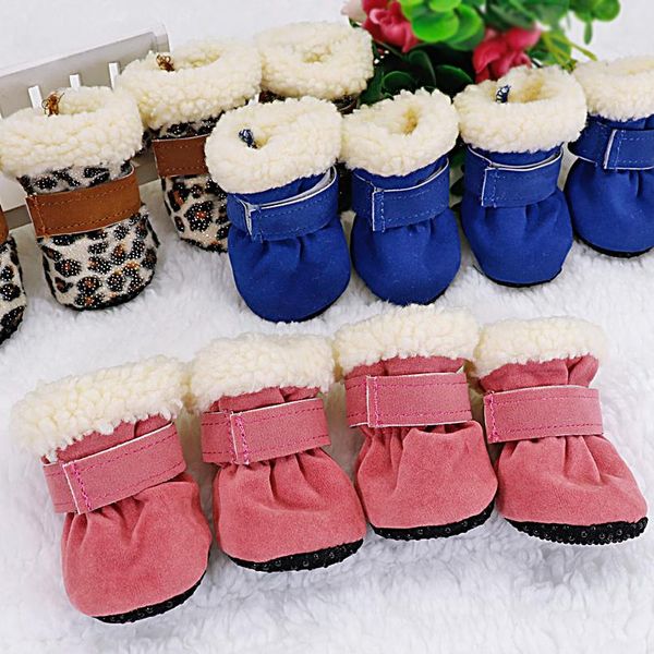 

4pcs pet dog shoes waterproof winter dog boots socks anti-slip puppy cat rain snow booties footwear for small dogs c bbykhs