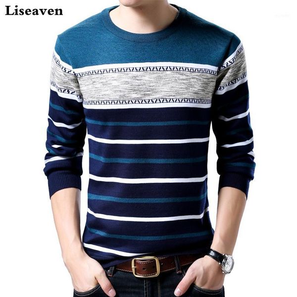 

liseaven brand casual sweater o-neck slim fit knitting mens sweaters and pullovers men pullover1, White;black