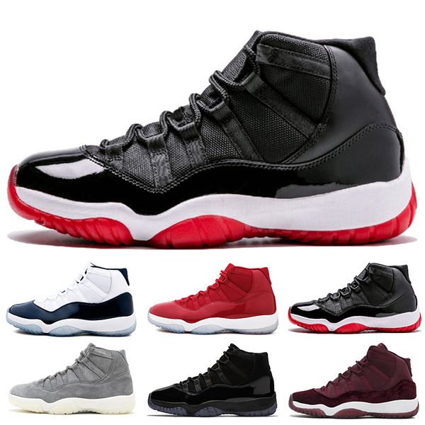 

2020 in stock 11s mens shoes concord 45 platinum tint prom night gym red 11 bred womens trainers sports sneaker 5.5-13