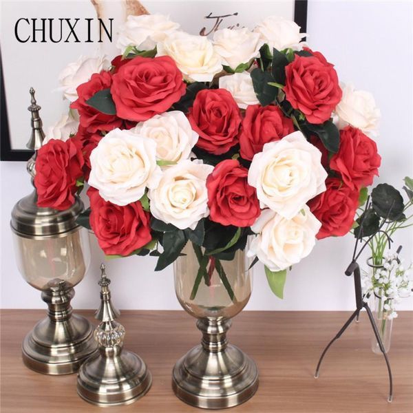 

10 heads artificial french rose bouquet wedding flower decoration fake flower party accessories christmas celebration gift1