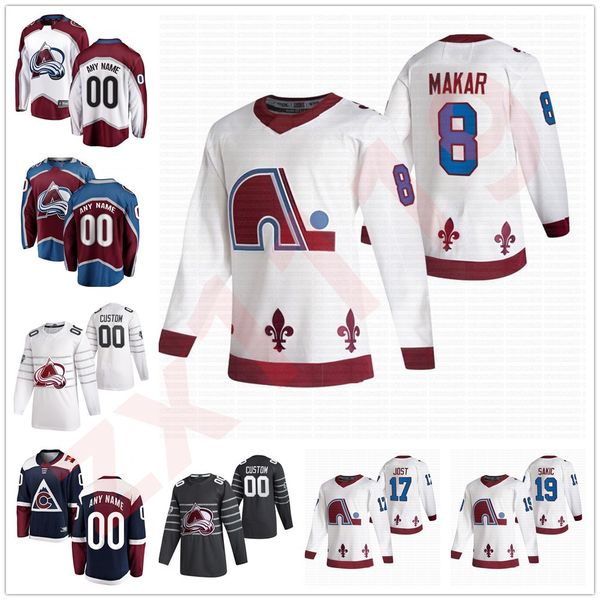 

colorado avalanche reverse retro hockey 96 mikko rantanen jersey 8 cale makar 92 gabriel landeskog 95 andre burakovsky 29 nathan mackinnon, Black;red