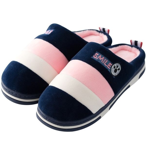 

winter couples cotton slippers handbag with indoor warm autumn antiskid lovely home mixed color shoes man and woman y200424, Black