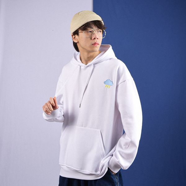 

2021 new privathinker emboridary oversize hoodied sweatshirt men hoodie winter warm korean streetwear feeece pullover men's clothing 79, Black