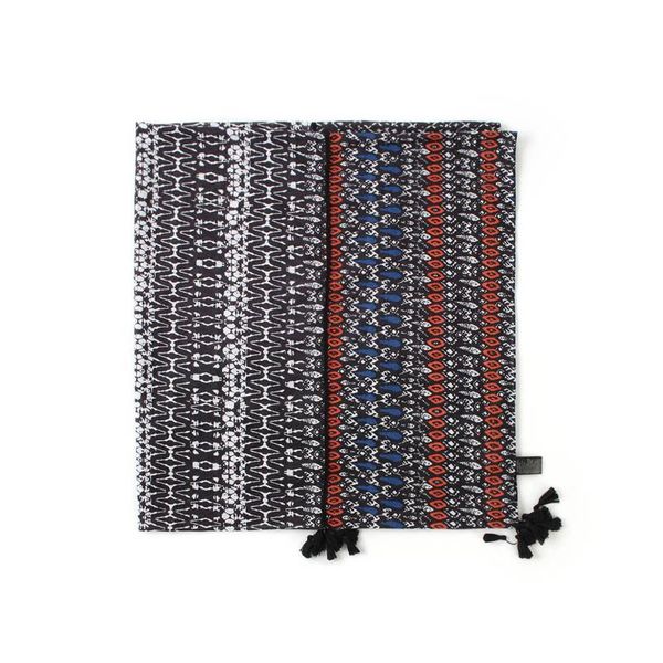 

bohemian print 100% pure cotton square scarf with tassel women thin light headband summer sunscreen bandana 120*120 cm, Blue;gray