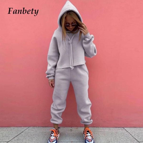 

women's tracksuits autumn fashion casual solid drawstring hooded and pants set women elegant warm long sleeve tracksuit female streetw, Gray