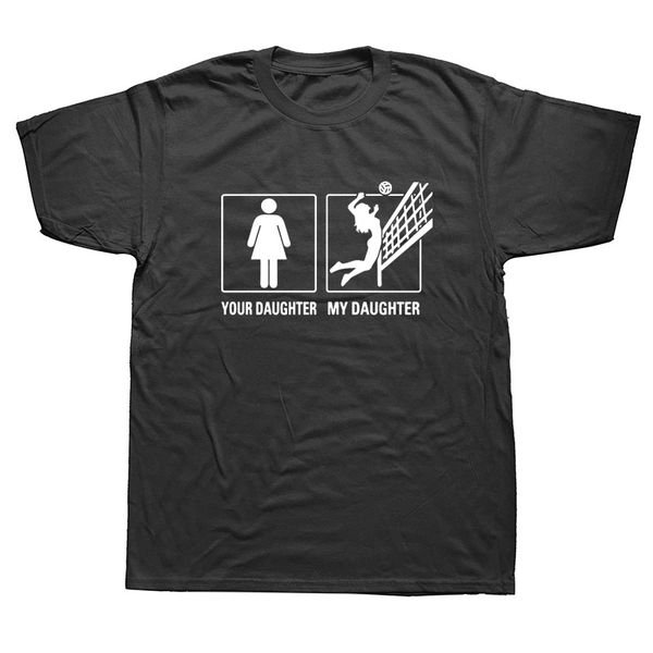 

funny your daughter my volleyball graphic summer harajuku plus size o neck streetwear hip hop sport hooded sweatshirt hoodie men t shirt