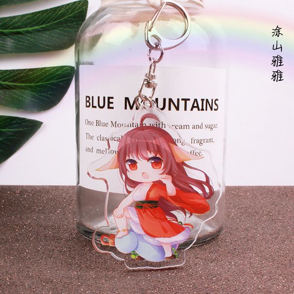 

animation acrylic double layer sand pendant key chain huyao little matchmaker su bai at beginning of the month, Slivery;golden