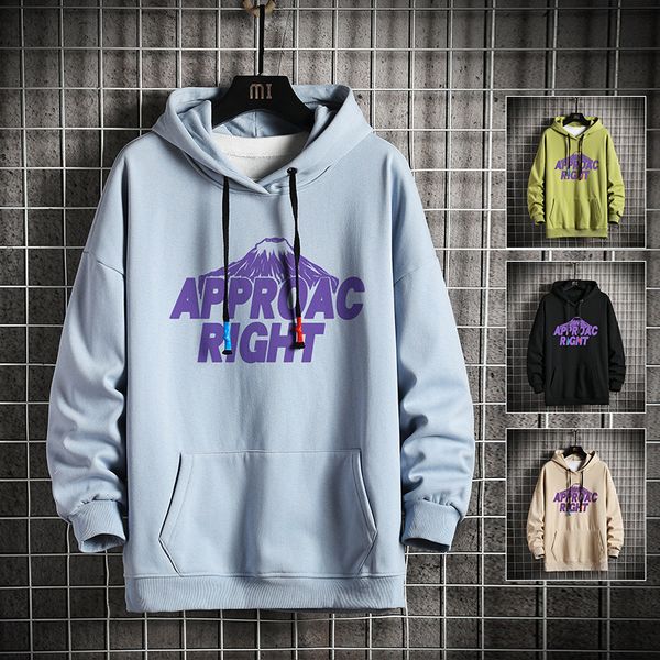 

print letter mens hooded hoodie sweatshirts winter black hoodies pullover man hip hop loose casual hoody homme right kg-36