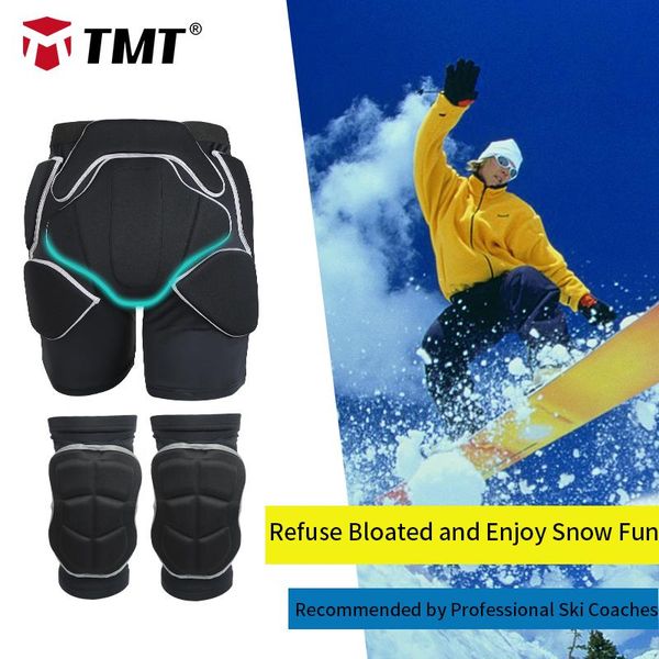 

3d hip buprotector eva guard impact pad skiing shorts pants knee protective ski ice skating snowboard knee mat protection, Black;gray