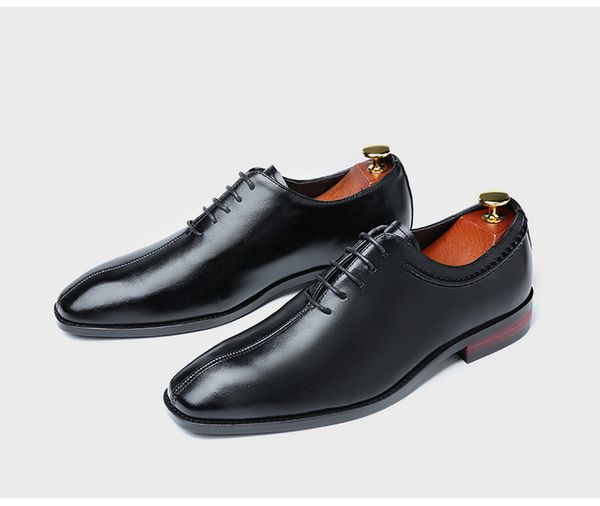 

2020 social fashionable male men with leather brogue metal lace up for marriage wear oxford shoes l8oq, Black