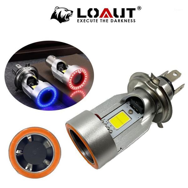 

car headlights cob motocycle angel eyes demon projector-lens h6 ba20d h4 hs1 ccfl led motorbike head lamp scooter accessories fog light 25w1