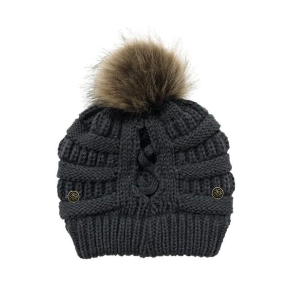 

fur pom pom hat winter girl hat knitting cotton beanie beanies thick women ball fur ski skullies cap winter war b7a3, Blue;gray