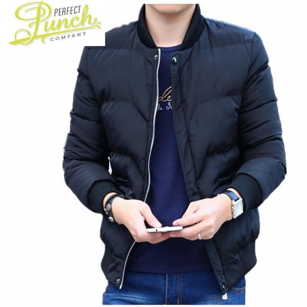 

2021 baseball collar male slim thick jacket parkas winter parka men warm jackets hombre invierno cj1281, Black
