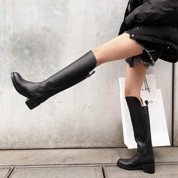 

brand thick high heels boots women's riding boots cow leather oriental design keep warm equestrian knee-high botas mujer1, Black