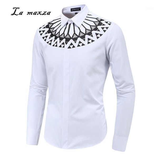 

men's casual shirts print shirt causal mens regualr fit fashion long sleeves spring for 2021 white1, White;black