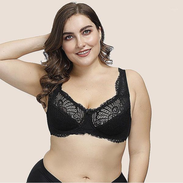 

women lingerie push up bra new lace bralette thin cup crop cotton biustonosz underwired bras plus size underwear 75-95d1, Red;black