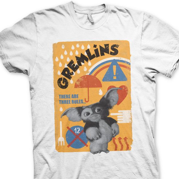 

t shirt gremlins three rules gizmo mogwai maglia uomo tee shirt homme tshirt men funny sport hooded sweatshirt hoodie