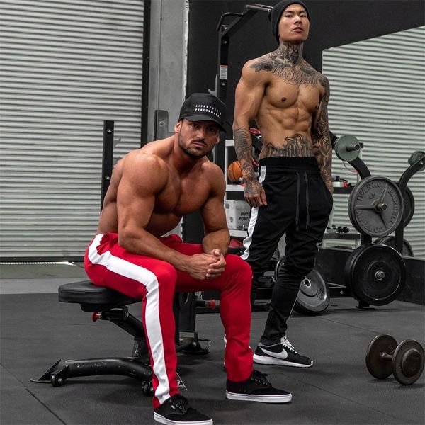 

2022 new arrival men color matching joggers pants for fashion outdoor running fitness sweatpants man drawstring sports trousers x-19-ck331, Black