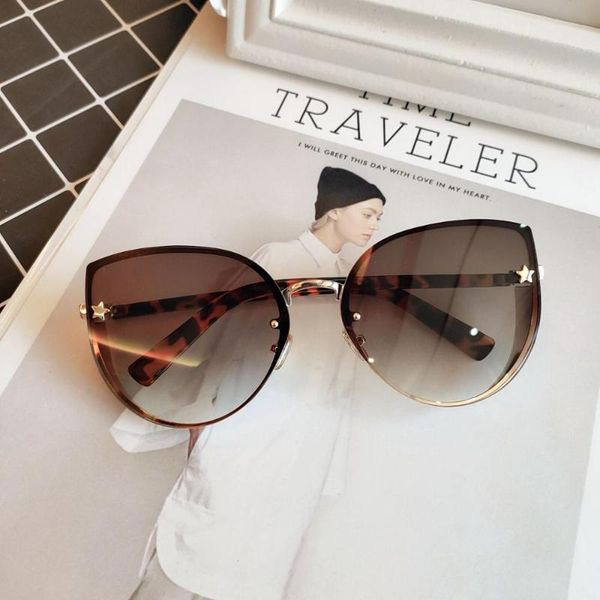 

sunglasses ladies cat eye women's 2021 fashion rimless brand shades glasses female oculos vintage, White;black