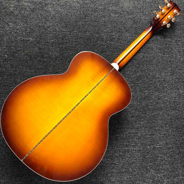 

custom 43 inch jumbo acoustic electric guitar flamed maple back side
