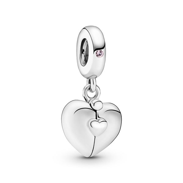 

2020 new 925 sterling silver family heart locket dangle charms beads pendant fit pandora bracelet & necklace for diy jewelry making, Black