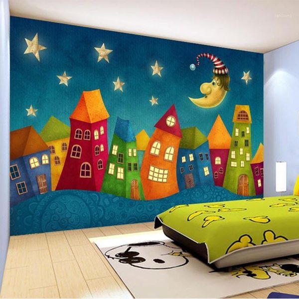 

custom wall paper cartoon children castle 3d wall murals kids bedroom eco-friendly non-woven p wallpaper murales de pared 3d1