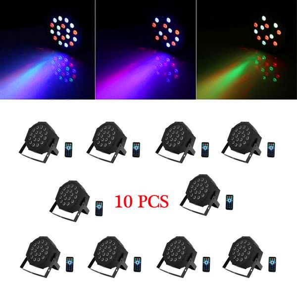 

new styles 24w 18-rgb led auto / voice control dmx512 mini led stage lamp (ac 100-240v) black *10 moving head lights