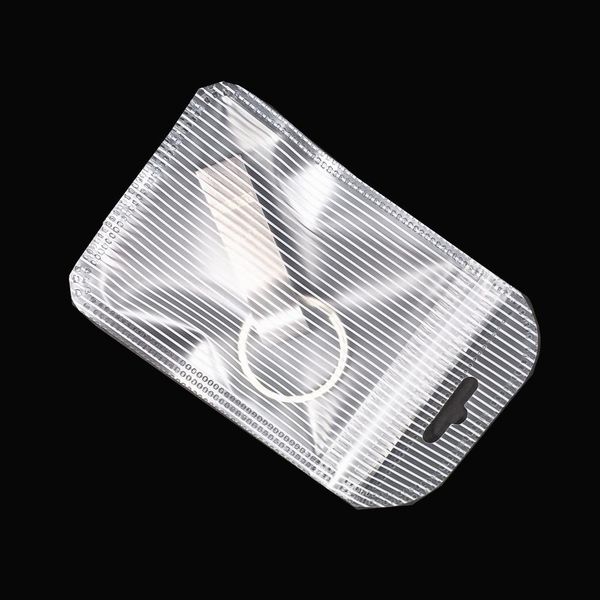 

plastic clear white striped zip lock packaging bag with hang hole resealable craft elelctronics zipper transparent packing pouch h bbyrsq