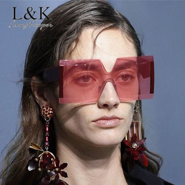

2020 крупногабаритные площади rimless солнцезащитные очки женщины brand designer крупногабаритные gradient one piece солнцезащитные очки нов, White;black