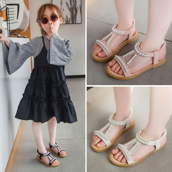 

new 2021 pearl summer sandals for girls, Black;red