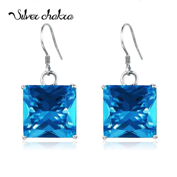 

dangle & chandelier silver chakra drop earrings 925 jewelry square gems blue z simple bohemia style handmade fine wedding gift
