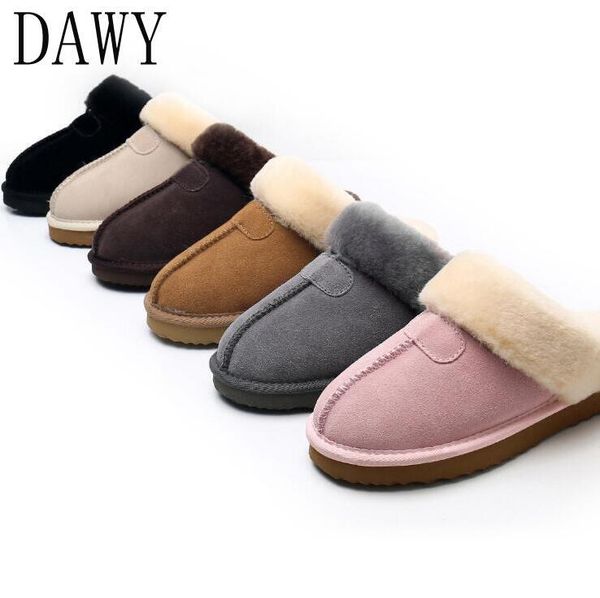 

natural cowhide fur slippers fashion female winter slippers women warm indoor slippers soft wool lady home shoes x1020, Black