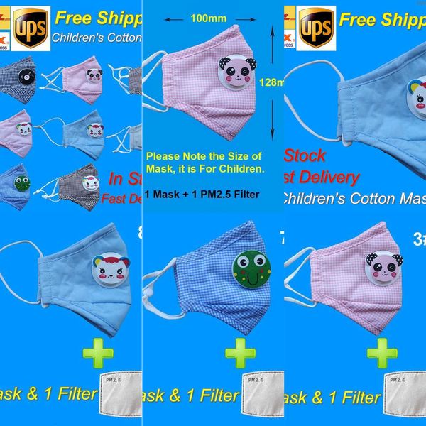 

factory7b2yshipping dhl fedex kids ups cotton for child chilldren with panda respirator valve include mask & 1 pm2.5 filter