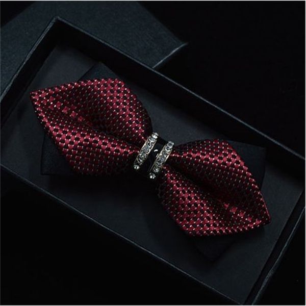 

decoration bow crystal corners metal sharp bling tie butterfly knot men's accessories wedding party banquet club busines culr, Black;gray