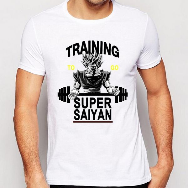

new fashion letter printed super saiyan traning to go cartoon design male popular funny tee sport sweatshirt hoodie t shirt