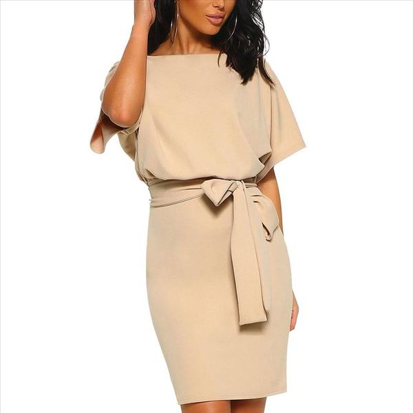 

2021 elegant dress women for wedding party bow short sleeve cotton dresses simple solid style female vestidos de fiesta de noche, Black;gray