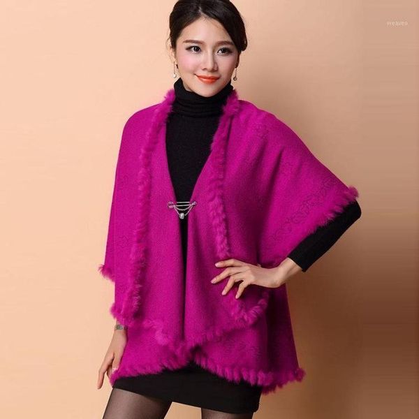 

autumn winter cardigans coat women large size cloak shawl cloak knitted elegant female clothing sweater coat warm cardigan1, Black