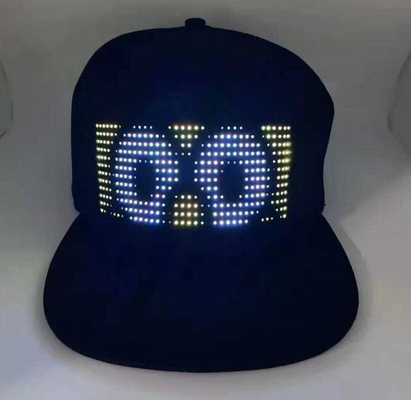 

manufacturers flashing men's and women's bluetooth hats led screen glowing word baseball caps custom