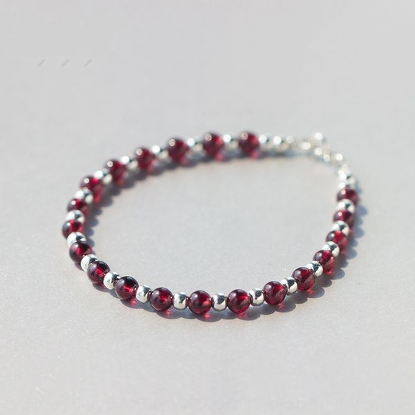 

s925 silver female korean version mori sweet garnet garnet bracelet bracelet pearl hand jewelry female s0613 znqd7, Golden;silver