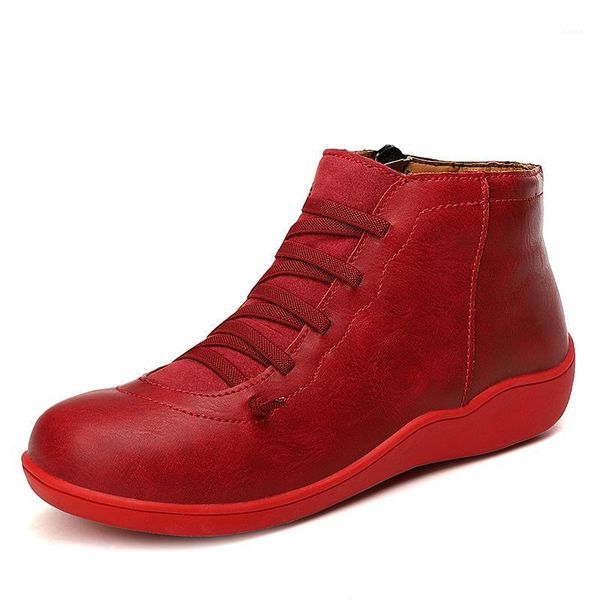 

boots cinessd autumn spring women casual vintage pu leather low heel gladiator round toe zip ladies ankle wedge boot rain boots1, Black