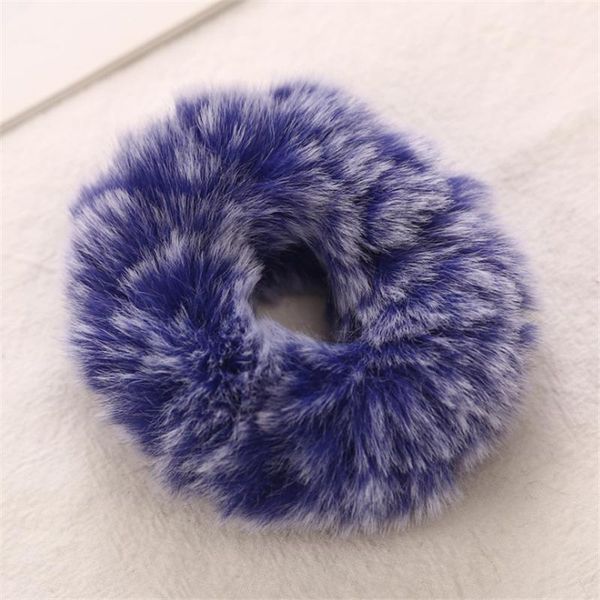 

new fashion soft plush fur scrunchie elastic hair bands for women girls sweet colorful leopard ponytail holder hair accessories swy qyljhm