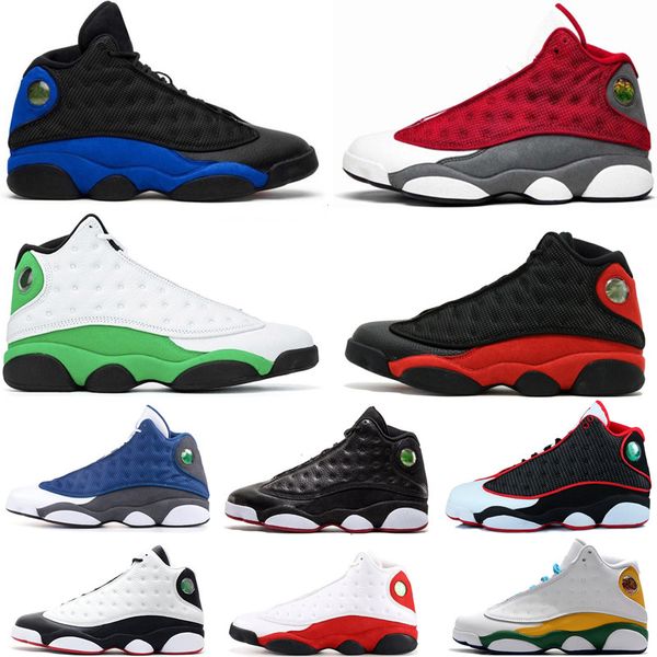 

2021 designer basketball shoes 13 bred men women 13s he got game 3m dmp toe hyper royal designer sneakers sports shoes size 7-13, White;red